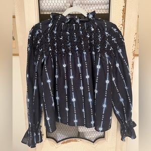Merlette Majorelle Shibori Blouse Navy Size XS - NWOT
